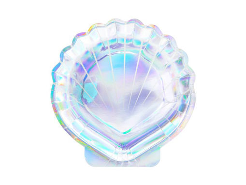 Picture of PAPER PLATES MERMAID SEASHELL IRIDESCENT 18.5CM - 6 PACK